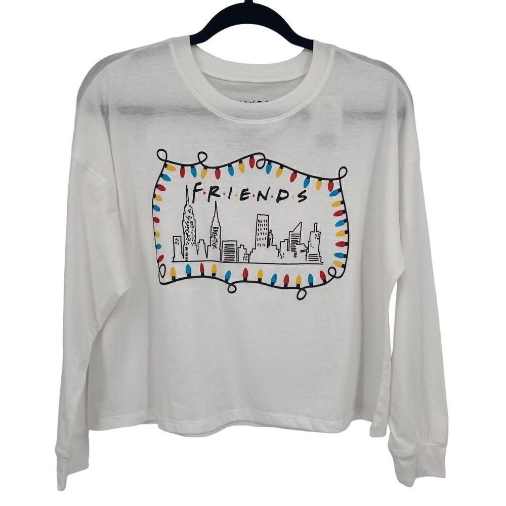 Friends Long Sleeve‎ Christmas Tee Shirt White Small NWT